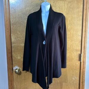 Black drape front cardigan. Size S